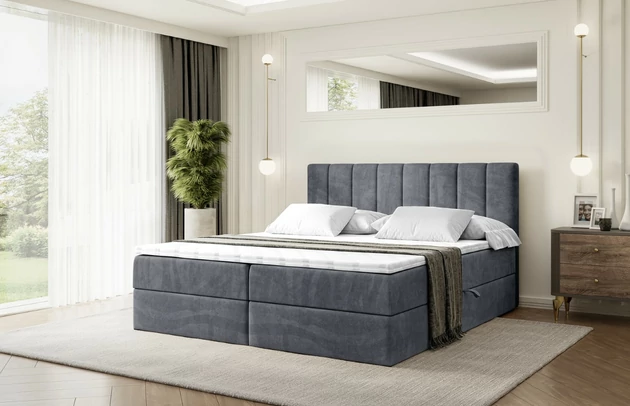 Stoffbeschreibung: Polsterstoff Casablanca: „Pet-friendly“, leicht zu reinigen (CleanBOO+), wasserabweisend mit Lotuseffekt, scheuerfest (45.000 Martindale- Zyklen), Gewicht 310g/m2 ±5 %, Bezug: Samt, Farbe: Dunkelgrau - Casablanca 2315, Zimmer: Schlafzimmer, Länge: 207 cm, Breite: 120 cm, Höhe: 105 cm, Größe: 120x200 cm, Länge der Schlaffläche: 200 cm, Breite der Schlaffläche: 120 cm, Liegehöhe: 55 cm, Höhe der Matratze: 20 cm, Matratze: Bonellfederung, Farbe des Toppers: Weiß, Höhe des Toppers: 5 cm, Material des Toppers: Schaumstoff, Bettkasten: Ja, Anzahl der Bettkasten: 2, Höhe des Bettkastens: 30 cm, Höhe des Kopfteils: 105 cm, Material der Füße: Plastik, Höhe der Füße: 2 cm, Dicke des Kopfteils: 8 cm, Dicke des Fußteils: 7 cm, Gepolsterte Rückseite: Nein, Härtegrad der Matratze: H3 - 1