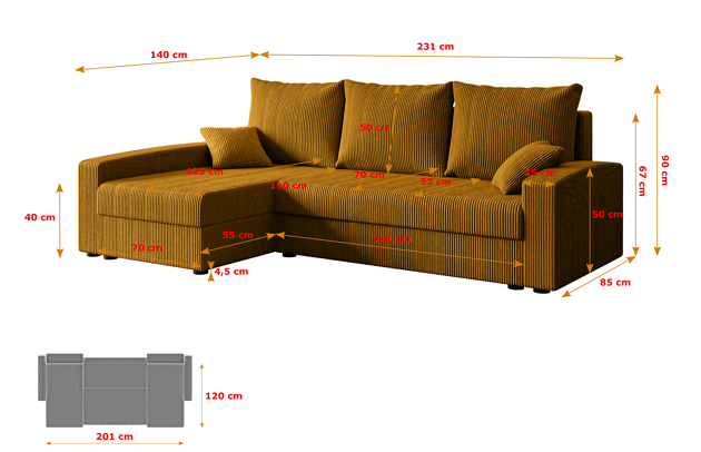 Ecksofa ALESIA-L - 4