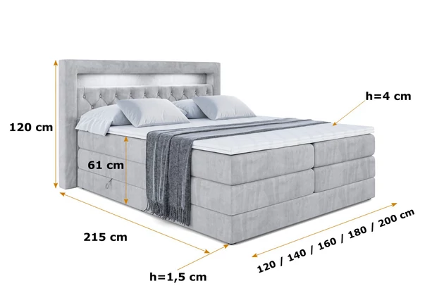 Boxspringbett NOEL GOLD KING - 6
