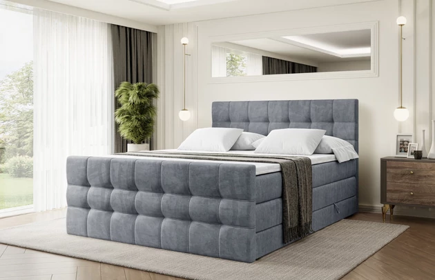 Material: Holz, Höhe: 110 cm, Stoffbeschreibung: Polsterstoff Casablanca: „Pet-friendly“, leicht zu reinigen (CleanBOO+), wasserabweisend mit Lotuseffekt, scheuerfest (45.000 Martindale- Zyklen), Gewicht 310g/m2 ±5 %, Höhe des Kopfteils: 110 cm, Bezug: Samt, Farbe: Grau - Casablanca 2314, Zimmer: Schlafzimmer, Länge: 215 cm, Breite: 200 cm, Größe: 200x200 cm, Länge der Schlaffläche: 200 cm, Breite der Schlaffläche: 200 cm, Liegehöhe: 73 cm, Härtegrad der Matratze: H3 und H4, Höhe der Matratze: 38 cm, Matratze: Multipocketfederung und Bonellfederung, Farbe des Toppers: Weiß, Höhe des Toppers: 5 cm, Material des Toppers: Schaumstoff, Bettkasten: Ja, Anzahl der Bettkasten: 2, Höhe des Bettkastens: 30 cm, Material der Füße: Plastik, Höhe der Füße: 2 cm, Dicke des Kopfteils: 8 cm, Dicke des Fußteils: 7 cm, Gepolsterte Rückseite: Nein, Höhe der Bettkasten: 30 cm - 1