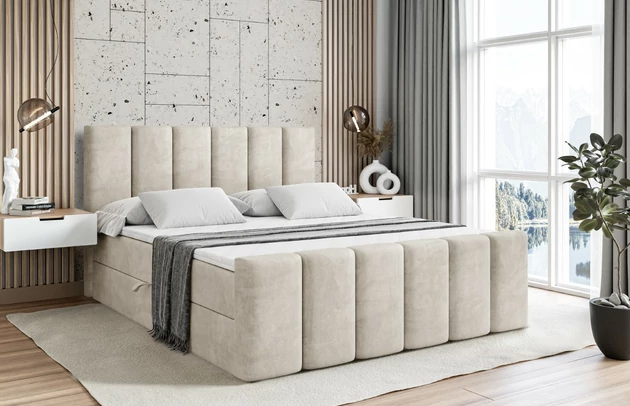 Stoffbeschreibung: Polsterstoff Casablanca: „Pet-friendly“, leicht zu reinigen (CleanBOO+), wasserabweisend mit Lotuseffekt, scheuerfest (45.000 Martindale- Zyklen), Gewicht 310g/m2 ±5 %, Bezug: Samt, Farbe: Beige - Casablanca 2301, Zimmer: Schlafzimmer, Länge: 212 cm, Breite: 120 cm, Höhe: 105 cm, Größe: 120x200 cm, Länge der Schlaffläche: 200 cm, Breite der Schlaffläche: 120 cm, Liegehöhe: 55 cm, Höhe der Matratze: 20 cm, Matratze: Bonellfederung, Farbe des Toppers: Weiß, Höhe des Toppers: 5 cm, Material des Toppers: Schaumstoff, Bettkasten: Ja, Anzahl der Bettkasten: 2, Höhe des Bettkastens: 30 cm, Höhe des Kopfteils: 105 cm, Material der Füße: Plastik, Höhe der Füße: 2 cm, Dicke des Kopfteils: 8 cm, Dicke des Fußteils: 7 cm, Gepolsterte Rückseite: Nein, Härtegrad der Matratze: H3 - 1