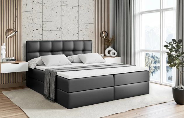 Stoffbeschreibung: Polsterstoff SOFT:Leicht zu reinigendes Lederimitat. scheuerfest (100.000 Martindale-Zyklen). lichtecht (6). reibecht (4-5). 100%PU (Oberseite) + 75%PES mit 25%CO (Unterseite), Zimmer: Schlafzimmer, Länge: 207 cm, Breite: 120 cm, Höhe: 105 cm, Länge der Schlaffläche: 200 cm, Breite der Schlaffläche: 120 cm, Liegehöhe: 55 cm, Höhe der Matratze: 20 cm, Matratze: Bonellfederung, Farbe des Toppers: Weiß, Höhe des Toppers: 5 cm, Material des Toppers: Schaumstoff, Bettkasten: Ja, Anzahl der Bettkasten: 2, Höhe des Bettkastens: 30 cm, Höhe des Kopfteils: 105 cm, Material der Füße: Plastik, Höhe der Füße: 2 cm, Dicke des Kopfteils: 8 cm, Dicke des Fußteils: 7 cm, Gepolsterte Rückseite: Nein, Größe: 120x200 cm, Farbe: Schwarz - Soft 11, Bezug: Kunstleder, Härtegrad der Matratze: H3 - 1