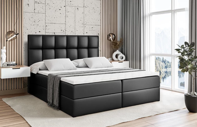 Höhe: 110 cm, Stoffbeschreibung: Polsterstoff SOFT:Leicht zu reinigendes Lederimitat. scheuerfest (100.000 Martindale-Zyklen). lichtecht (6). reibecht (4-5). 100%PU (Oberseite) + 75%PES mit 25%CO (Unterseite), Höhe des Kopfteils: 110 cm, Bezug: Kunstleder, Farbe: Schwarz - Soft 11, Zimmer: Schlafzimmer, Länge: 207 cm, Breite: 120 cm, Größe: 120x200 cm, Länge der Schlaffläche: 200 cm, Breite der Schlaffläche: 120 cm, Liegehöhe: 55 cm, Höhe der Matratze: 20 cm, Matratze: Bonellfederung, Farbe des Toppers: Weiß, Höhe des Toppers: 5 cm, Material des Toppers: Schaumstoff, Bettkasten: Ja, Anzahl der Bettkasten: 2, Höhe des Bettkastens: 30 cm, Material der Füße: Plastik, Höhe der Füße: 2 cm, Dicke des Kopfteils: 8 cm, Dicke des Fußteils: 7 cm, Gepolsterte Rückseite: Nein, Härtegrad der Matratze: H4, Material: Holz - 1