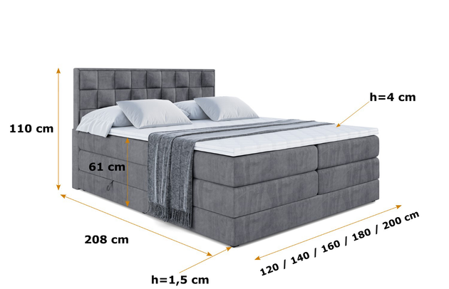 Boxspringbett ZAFIRA-BZ KING - 6