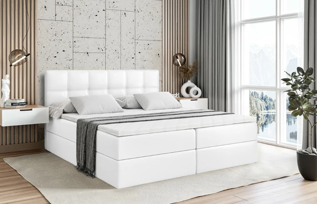 Stoffbeschreibung: Polsterstoff SOFT:Leicht zu reinigendes Lederimitat. scheuerfest (100.000 Martindale-Zyklen). lichtecht (6). reibecht (4-5). 100%PU (Oberseite) + 75%PES mit 25%CO (Unterseite), Zimmer: Schlafzimmer, Länge: 207 cm, Breite: 120 cm, Höhe: 105 cm, Länge der Schlaffläche: 200 cm, Breite der Schlaffläche: 120 cm, Liegehöhe: 55 cm, Höhe der Matratze: 20 cm, Matratze: Bonellfederung, Farbe des Toppers: Weiß, Höhe des Toppers: 5 cm, Material des Toppers: Schaumstoff, Bettkasten: Ja, Anzahl der Bettkasten: 2, Höhe des Bettkastens: 30 cm, Höhe des Kopfteils: 105 cm, Material der Füße: Plastik, Höhe der Füße: 2 cm, Dicke des Kopfteils: 8 cm, Dicke des Fußteils: 7 cm, Gepolsterte Rückseite: Nein, Größe: 120x200 cm, Farbe: Weiß - Soft 17, Bezug: Kunstleder, Härtegrad der Matratze: H3 - 1