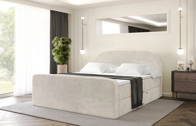 Stoffbeschreibung: Polsterstoff Casablanca: „Pet-friendly“, leicht zu reinigen (CleanBOO+), wasserabweisend mit Lotuseffekt, scheuerfest (45.000 Martindale- Zyklen), Gewicht 310g/m2 ±5 %, Bezug: Samt, Farbe: Beige - Casablanca 2301, Zimmer: Schlafzimmer, Länge: 212 cm, Breite: 120 cm, Höhe: 105 cm, Größe: 120x200 cm, Länge der Schlaffläche: 200 cm, Breite der Schlaffläche: 120 cm, Liegehöhe: 55 cm, Höhe der Matratze: 20 cm, Matratze: Bonellfederung, Farbe des Toppers: Weiß, Höhe des Toppers: 5 cm, Material des Toppers: Schaumstoff, Bettkasten: Ja, Anzahl der Bettkasten: 2, Höhe des Bettkastens: 30 cm, Höhe des Kopfteils: 105 cm, Material der Füße: Plastik, Höhe der Füße: 2 cm, Dicke des Kopfteils: 8 cm, Dicke des Fußteils: 7 cm, Gepolsterte Rückseite: Nein, Härtegrad der Matratze: H3 - 1