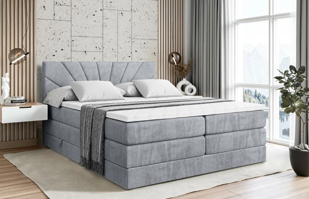 Stoffbeschreibung: Polsterstoff Monolith: Wasserabweisender und leicht zu reinigender Möbelstoff, scheuerfest (100.000 Martindale-Zyklen) lichtecht (5) und pillingarm (4-5), aus 100 % PES, Bezug: Samt, Farbe: Hellgrau - Monolith 84, Zimmer: Schlafzimmer, Länge: 207 cm, Breite: 120 cm, Höhe: 115 cm, Größe: 120x200 cm, Länge der Schlaffläche: 200 cm, Breite der Schlaffläche: 120 cm, Liegehöhe: 73 cm, Härtegrad der Matratze: H3 und H4, Höhe der Matratze: 38 cm, Matratze: Multipocketfederung und Bonellfederung, Farbe des Toppers: Weiß, Höhe des Toppers: 5 cm, Material des Toppers: Schaumstoff, Bettkasten: Ja, Anzahl der Bettkasten: 2, Höhe des Bettkastens: 30 cm, Höhe des Kopfteils: 115 cm, Material der Füße: Plastik, Höhe der Füße: 2 cm, Dicke des Kopfteils: 8 cm, Dicke des Fußteils: 7 cm, Gepolsterte Rückseite: Nein - 1