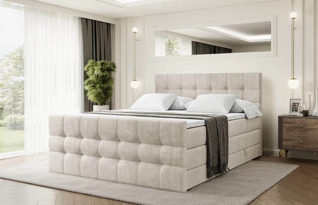 Material: Holz, Höhe: 110 cm, Stoffbeschreibung: Polsterstoff Casablanca: „Pet-friendly“, leicht zu reinigen (CleanBOO+), wasserabweisend mit Lotuseffekt, scheuerfest (45.000 Martindale- Zyklen), Gewicht 310g/m2 ±5 %, Höhe des Kopfteils: 110 cm, Bezug: Samt, Farbe: Beige - Casablanca 2301, Zimmer: Schlafzimmer, Länge: 215 cm, Breite: 120 cm, Größe: 120x200 cm, Länge der Schlaffläche: 200 cm, Breite der Schlaffläche: 120 cm, Liegehöhe: 73 cm, Härtegrad der Matratze: H3 und H4, Höhe der Matratze: 38 cm, Matratze: Multipocketfederung und Bonellfederung, Farbe des Toppers: Weiß, Höhe des Toppers: 5 cm, Material des Toppers: Schaumstoff, Bettkasten: Ja, Anzahl der Bettkasten: 2, Höhe des Bettkastens: 30 cm, Material der Füße: Plastik, Höhe der Füße: 2 cm, Dicke des Kopfteils: 8 cm, Dicke des Fußteils: 7 cm, Gepolsterte Rückseite: Nein, Höhe der Bettkasten: 30 cm - 1