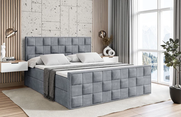 Bezug: Samt, Farbe: Grau - Casablanca 2314, Zimmer: Schlafzimmer, Größe: 120x200 cm, Gepolsterte Rückseite: Nein, Stoffbeschreibung: Polsterstoff Casablanca: „Pet-friendly“, leicht zu reinigen (CleanBOO+), wasserabweisend mit Lotuseffekt, scheuerfest (45.000 Martindale- Zyklen), Gewicht 310g/m2 ±5 %, Farbe des Toppers: Weiß, Länge: 216 cm, Höhe der Matratze: 19 cm, Breite: 120 cm, Breite der Schlaffläche: 120 cm, Höhe: 110 cm, Liegehöhe: 57 cm, Material des Toppers: Schaumstoff, Matratze: Bonellfederung, Höhe der Bettkasten: 34 cm, Höhe des Kopfteils: 110 cm, Länge der Schlaffläche: 200 cm, Bettkasten: Ja, Höhe der Füße: 3 cm, Anzahl der Bettkasten: 2, Material der Füße: Plastik, Dicke des Kopfteils: 8 cm, Höhe des Toppers: 4 cm, Dicke des Fußteils: 7 cm, Höhe des Bettkastens: 34 cm, Härtegrad der Matratze: H3, Stil: Modern - 1