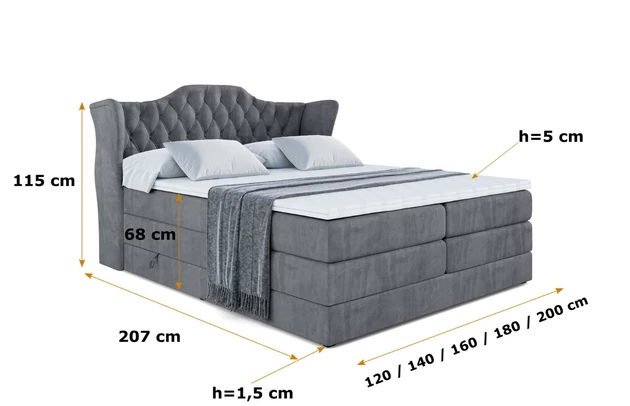 Boxspringbett VILA KING - 6