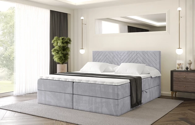 Stoffbeschreibung: Polsterstoff Monolith: Wasserabweisender und leicht zu reinigender Möbelstoff, scheuerfest (100.000 Martindale-Zyklen) lichtecht (5) und pillingarm (4-5), aus 100 % PES, Bezug: Samt, Farbe: Hellgrau - Monolith 84, Zimmer: Schlafzimmer, Länge: 207 cm, Breite: 120 cm, Höhe: 105 cm, Größe: 120x200 cm, Länge der Schlaffläche: 200 cm, Breite der Schlaffläche: 120 cm, Liegehöhe: 55 cm, Höhe der Matratze: 20 cm, Matratze: Bonellfederung, Farbe des Toppers: Weiß, Höhe des Toppers: 5 cm, Material des Toppers: Schaumstoff, Bettkasten: Ja, Anzahl der Bettkasten: 2, Höhe des Bettkastens: 30 cm, Höhe des Kopfteils: 105 cm, Material der Füße: Plastik, Höhe der Füße: 2 cm, Dicke des Kopfteils: 8 cm, Dicke des Fußteils: 7 cm, Gepolsterte Rückseite: Nein, Härtegrad der Matratze: H3 - 1