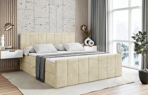 Stoffbeschreibung: Polsterstoff Monolith: Wasserabweisender und leicht zu reinigender Möbelstoff, scheuerfest (100.000 Martindale-Zyklen) lichtecht (5) und pillingarm (4-5), aus 100 % PES, Bezug: Samt, Farbe: Beige - Monolith 4, Zimmer: Schlafzimmer, Länge: 212 cm, Breite: 200 cm, Höhe: 105 cm, Größe: 200x200 cm, Länge der Schlaffläche: 200 cm, Breite der Schlaffläche: 200 cm, Liegehöhe: 55 cm, Höhe der Matratze: 20 cm, Matratze: Bonellfederung, Farbe des Toppers: Weiß, Höhe des Toppers: 5 cm, Material des Toppers: Schaumstoff, Bettkasten: Ja, Anzahl der Bettkasten: 2, Höhe des Bettkastens: 30 cm, Höhe des Kopfteils: 105 cm, Material der Füße: Plastik, Höhe der Füße: 2 cm, Dicke des Kopfteils: 8 cm, Dicke des Fußteils: 7 cm, Gepolsterte Rückseite: Nein, Härtegrad der Matratze: H3 - 1