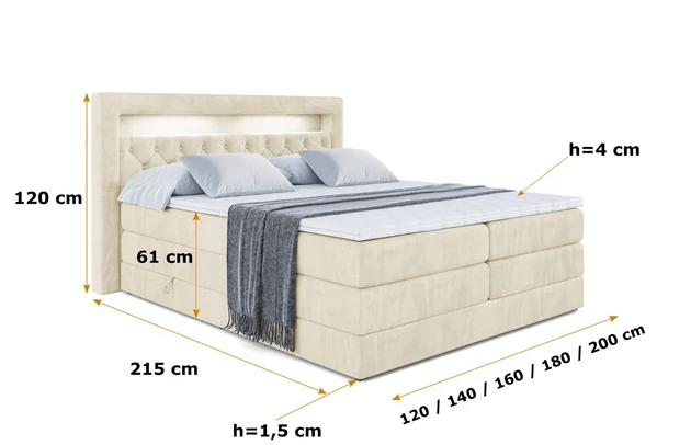 Boxspringbett NOEL GOLD KING - 6