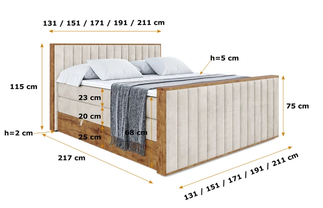 Boxspringbett LOLLI4-Z KING - 6
