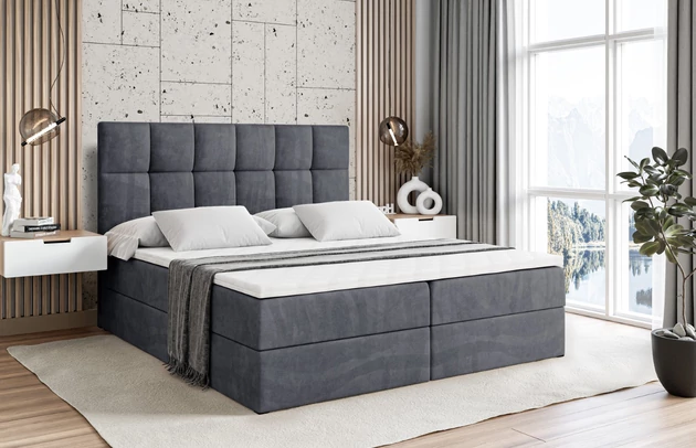 Höhe: 110 cm, Stoffbeschreibung: Polsterstoff Casablanca: „Pet-friendly“, leicht zu reinigen (CleanBOO+), wasserabweisend mit Lotuseffekt, scheuerfest (45.000 Martindale- Zyklen), Gewicht 310g/m2 ±5 %, Höhe des Kopfteils: 110 cm, Bezug: Samt, Farbe: Schwarz - Casablanca 2316, Zimmer: Schlafzimmer, Länge: 207 cm, Breite: 120 cm, Größe: 120x200 cm, Länge der Schlaffläche: 200 cm, Breite der Schlaffläche: 120 cm, Liegehöhe: 55 cm, Höhe der Matratze: 20 cm, Matratze: Bonellfederung, Farbe des Toppers: Weiß, Höhe des Toppers: 5 cm, Material des Toppers: Schaumstoff, Bettkasten: Ja, Anzahl der Bettkasten: 2, Höhe des Bettkastens: 30 cm, Material der Füße: Plastik, Höhe der Füße: 2 cm, Dicke des Kopfteils: 8 cm, Dicke des Fußteils: 7 cm, Gepolsterte Rückseite: Nein, Härtegrad der Matratze: H4, Material: Holz - 1