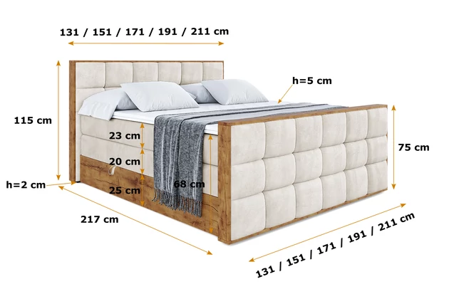 Boxspringbett LOLLI2-Z KING - 6