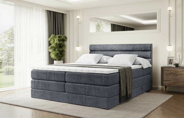 Stoffbeschreibung: Polsterstoff Casablanca: „Pet-friendly“, leicht zu reinigen (CleanBOO+), wasserabweisend mit Lotuseffekt, scheuerfest (45.000 Martindale- Zyklen), Gewicht 310g/m2 ±5 %, Bezug: Samt, Farbe: Dunkelgrau - Casablanca 2315, Zimmer: Schlafzimmer, Länge: 208 cm, Breite: 120 cm, Höhe: 115 cm, Größe: 120x200 cm, Länge der Schlaffläche: 200 cm, Breite der Schlaffläche: 120 cm, Liegehöhe: 73 cm, Härtegrad der Matratze: h3-h4, Höhe der Matratze: 38 cm, Matratze: Multipocketfederung und Bonellfederung, Farbe des Toppers: Weiß, Höhe des Toppers: 5 cm, Material des Toppers: Schaumstoff, Bettkasten: Ja, Anzahl der Bettkasten: 2, Höhe des Bettkastens: 30 cm, Höhe des Kopfteils: 115 cm, Material der Füße: Plastik, Höhe der Füße: 2 cm, Dicke des Kopfteils: 8 cm, Dicke des Fußteils: 7 cm, Gepolsterte Rückseite: Nein - 1