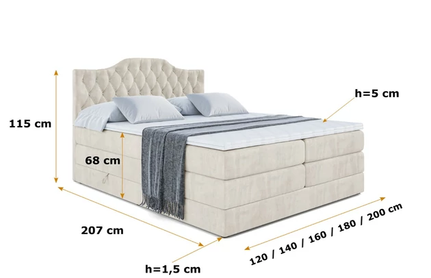 Boxspringbett VILA-1 KING - 6