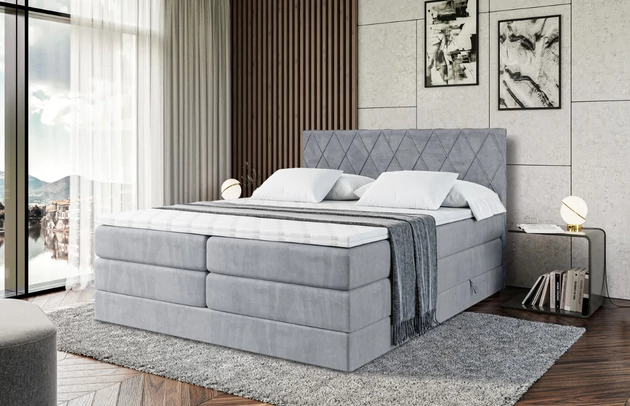 Material: Holz, Höhe: 110 cm, Stoffbeschreibung: Polsterstoff Casablanca: „Pet-friendly“, leicht zu reinigen (CleanBOO+), wasserabweisend mit Lotuseffekt, scheuerfest (45.000 Martindale- Zyklen), Gewicht 310g/m2 ±5 %, Höhe des Kopfteils: 110 cm, Bezug: Samt, Farbe: Grau - Casablanca 2314, Zimmer: Schlafzimmer, Länge: 207 cm, Breite: 120 cm, Größe: 120x200 cm, Länge der Schlaffläche: 200 cm, Breite der Schlaffläche: 120 cm, Liegehöhe: 55 cm, Härtegrad der Matratze: H4, Höhe der Matratze: 38 cm, Matratze: Multipocketfederung und Bonellfederung, Farbe des Toppers: Weiß, Höhe des Toppers: 5 cm, Material des Toppers: Schaumstoff, Bettkasten: Ja, Anzahl der Bettkasten: 2, Höhe des Bettkastens: 30 cm, Material der Füße: Plastik, Höhe der Füße: 2 cm, Dicke des Kopfteils: 8 cm, Dicke des Fußteils: 7 cm, Gepolsterte Rückseite: Nein - 1