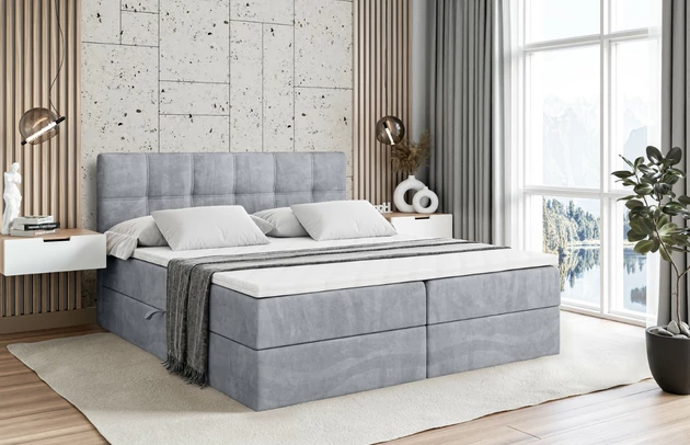 Stoffbeschreibung: Polsterstoff Monolith: Wasserabweisender und leicht zu reinigender Möbelstoff, scheuerfest (100.000 Martindale-Zyklen) lichtecht (5) und pillingarm (4-5), aus 100 % PES, Zimmer: Schlafzimmer, Länge: 207 cm, Breite: 120 cm, Höhe: 105 cm, Länge der Schlaffläche: 200 cm, Breite der Schlaffläche: 120 cm, Liegehöhe: 55 cm, Höhe der Matratze: 20 cm, Matratze: Bonellfederung, Farbe des Toppers: Weiß, Höhe des Toppers: 5 cm, Material des Toppers: Schaumstoff, Bettkasten: Ja, Anzahl der Bettkasten: 2, Höhe des Bettkastens: 30 cm, Höhe des Kopfteils: 105 cm, Material der Füße: Plastik, Höhe der Füße: 2 cm, Dicke des Kopfteils: 8 cm, Dicke des Fußteils: 7 cm, Gepolsterte Rückseite: Nein, Größe: 120x200 cm, Farbe: Hellgrau - Monolith 84, Bezug: Samt, Härtegrad der Matratze: H3 - 1