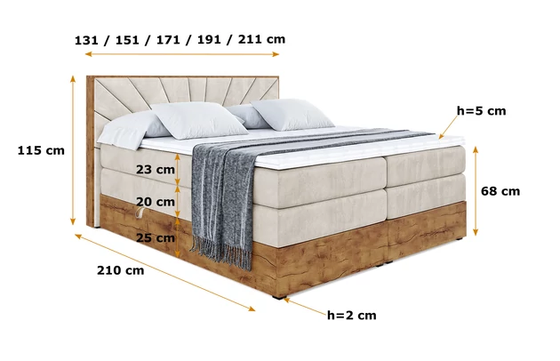 Boxspringbett LOLLI6 KING - 6