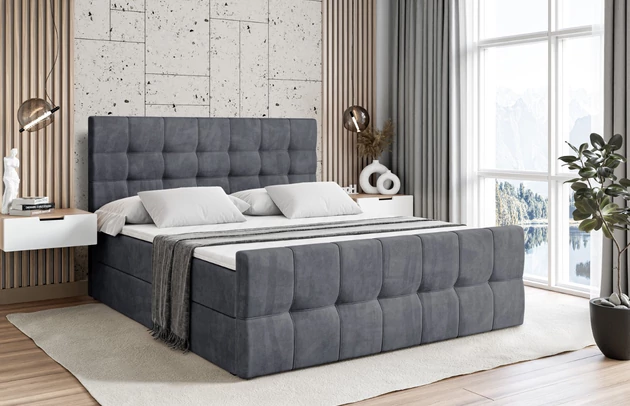 Höhe: 110 cm, Stoffbeschreibung: Polsterstoff Casablanca: „Pet-friendly“, leicht zu reinigen (CleanBOO+), wasserabweisend mit Lotuseffekt, scheuerfest (45.000 Martindale- Zyklen), Gewicht 310g/m2 ±5 %, Höhe des Kopfteils: 110 cm, Bezug: Samt, Farbe: Beige - Casablanca 2301, Zimmer: Schlafzimmer, Länge: 207 cm, Breite: 120 cm, Größe: 120x200 cm, Länge der Schlaffläche: 200 cm, Breite der Schlaffläche: 120 cm, Liegehöhe: 55 cm, Höhe der Matratze: 20 cm, Matratze: Bonellfederung, Farbe des Toppers: Weiß, Höhe des Toppers: 5 cm, Material des Toppers: Schaumstoff, Bettkasten: Ja, Anzahl der Bettkasten: 2, Höhe des Bettkastens: 30 cm, Material der Füße: Plastik, Höhe der Füße: 2 cm, Dicke des Kopfteils: 8 cm, Dicke des Fußteils: 7 cm, Gepolsterte Rückseite: Nein, Härtegrad der Matratze: H3, Material: Holz - 1