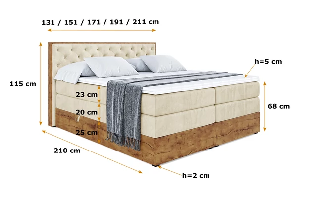 Boxspringbett LOLLI3 KING - 6
