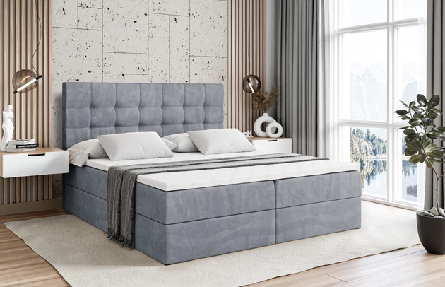 Höhe: 110 cm, Stoffbeschreibung: Polsterstoff Casablanca: „Pet-friendly“, leicht zu reinigen (CleanBOO+), wasserabweisend mit Lotuseffekt, scheuerfest (45.000 Martindale-Zyklen), Gewicht 310 g/m² ±5 %, Höhe des Kopfteils: 110 cm, Bezug: Samt, Farbe: Grau - Casablanca 2314, Zimmer: Schlafzimmer, Länge: 207 cm, Breite: 140 cm, Größe: 140x200 cm, Länge der Schlaffläche: 200 cm, Liegehöhe: 55 cm, Höhe der Matratze: 20 cm, Matratze: Bonellfederung, Farbe des Toppers: Weiß, Höhe des Toppers: 5 cm, Material des Toppers: Schaumstoff, Bettkasten: Ja, Anzahl der Bettkasten: 2, Höhe des Bettkastens: 30 cm, Material der Füße: Kunststoff, Höhe der Füße: 2 cm, Dicke des Kopfteils: 8 cm, Dicke des Fußteils: 7 cm, Gepolsterte Rückseite: Nein, Härtegrad der Matratze: H3, Material: Holz, Breite der Schlaffläche: 140 cm, Höhe der Bettkasten: 30 cm - 1