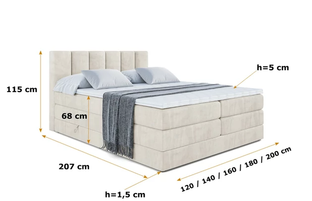 Boxspringbett BOXI1 KING - 6