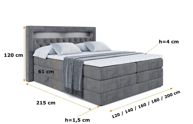 Boxspringbett NOEL GOLD KING - 6