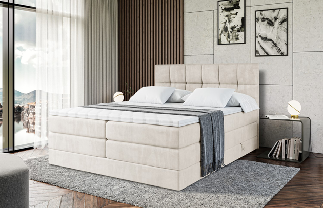 Material: Holz, Höhe: 110 cm, Stoffbeschreibung: Polsterstoff Casablanca: „Pet-friendly“, leicht zu reinigen (CleanBOO+), wasserabweisend mit Lotuseffekt, scheuerfest (45.000 Martindale- Zyklen), Gewicht 310g/m2 ±5 %, Höhe des Kopfteils: 110 cm, Bezug: Samt, Farbe: Beige - Casablanca 2301, Zimmer: Schlafzimmer, Länge: 207 cm, Breite: 120 cm, Größe: 120x200 cm, Länge der Schlaffläche: 200 cm, Breite der Schlaffläche: 120 cm, Liegehöhe: 73 cm, Härtegrad der Matratze: H3 und H4, Höhe der Matratze: 38 cm, Matratze: Multipocketfederung und Bonellfederung, Farbe des Toppers: Weiß, Höhe des Toppers: 5 cm, Material des Toppers: Schaumstoff, Bettkasten: Ja, Anzahl der Bettkasten: 2, Höhe des Bettkastens: 30 cm, Material der Füße: Plastik, Höhe der Füße: 2 cm, Dicke des Kopfteils: 8 cm, Dicke des Fußteils: 7 cm, Gepolsterte Rückseite: Nein, Höhe der Bettkasten: 30 cm - 1