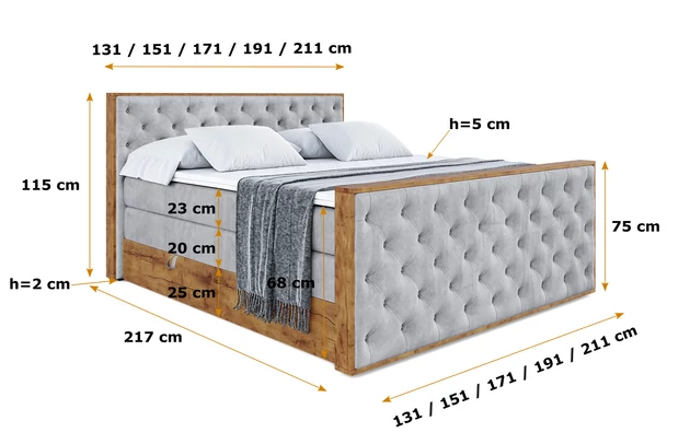 Boxspringbett LOLLI3-Z KING - 6