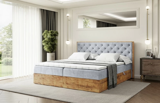 Bezug: Samt, Farbe: Beige - Casablanca 2301, Zimmer: Schlafzimmer, Länge: 210 cm, Breite: 131 cm, Höhe: 105 cm, Größe: 120x200 cm, Liegehöhe: 50 cm, Matratze: Bonellfederung, Bettkasten: Ja, Gepolsterte Rückseite: Nein, Härtegrad der Matratze: H3, Länge der Schlaffläche: 200 cm, Breite der Schlaffläche: 120-cm, Stoffbeschreibung: Polsterstoff Casablanca: „Pet-friendly“, leicht zu reinigen (CleanBOO+), wasserabweisend mit Lotuseffekt, scheuerfest (45.000 Martindale- Zyklen), Gewicht 310g/m2 ±5 %, Höhe der Matratze: 20 cm, Farbe des Toppers: Weiß, Höhe des Toppers: 5 cm, Material des Toppers: Schaumstoff, Anzahl der Bettkasten: 2, Höhe der Bettkasten: 25 cm, Höhe des Kopfteils: 105 cm, Material der Füße: Plastik, Höhe der Füße: 2 cm, Dicke des Kopfteils: 8 cm, Dicke des Fußteils: 7 cm - 1