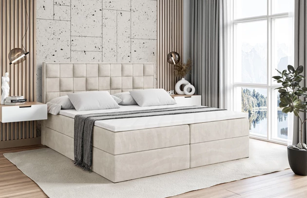 Stoffbeschreibung: Polsterstoff Casablanca: „Pet-friendly“, leicht zu reinigen (CleanBOO+), wasserabweisend mit Lotuseffekt, scheuerfest (45.000 Martindale- Zyklen), Gewicht 310g/m2 ±5 %, Bezug: Samt, Farbe: Beige - Casablanca 2301, Zimmer: Schlafzimmer, Länge: 208 cm, Breite: 120 cm, Höhe: 110 cm, Größe: 120x200 cm, Länge der Schlaffläche: 200 cm, Breite der Schlaffläche: 120 cm, Liegehöhe: 57 cm, Höhe der Matratze: 19 cm, Matratze: Bonellfederung, Farbe des Toppers: Weiß, Höhe des Toppers: 4 cm, Material des Toppers: Schaumstoff, Bettkasten: Ja, Anzahl der Bettkasten: 2, Höhe des Bettkastens: 34 cm, Höhe des Kopfteils: 110 cm, Material der Füße: Plastik, Höhe der Füße: 3 cm, Dicke des Kopfteils: 8 cm, Dicke des Fußteils: 7 cm, Gepolsterte Rückseite: Nein, Härtegrad der Matratze: H3, Stil: Modern - 1