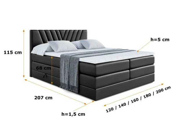 Boxspringbett ERNINA KING - 6