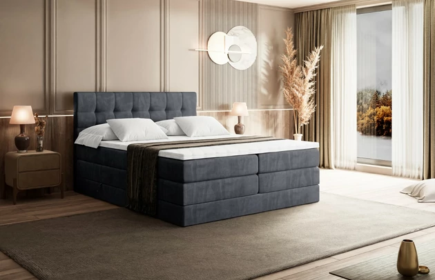 Material: Holz, Höhe: 110 cm, Stoffbeschreibung: Polsterstoff Casablanca: „Pet-friendly“, leicht zu reinigen (CleanBOO+), wasserabweisend mit Lotuseffekt, scheuerfest (45.000 Martindale- Zyklen), Gewicht 310g/m2 ±5 %, Höhe des Kopfteils: 110 cm, Bezug: Samt, Farbe: Dunkelgrau - Casablanca 2315, Zimmer: Schlafzimmer, Länge: 212 cm, Breite: 120 cm, Größe: 120x200 cm, Länge der Schlaffläche: 200 cm, Breite der Schlaffläche: 120 cm, Liegehöhe: 55 cm, Härtegrad der Matratze: H3, Höhe der Matratze: 38 cm, Matratze: Multipocketfederung und Bonellfederung, Farbe des Toppers: Weiß, Höhe des Toppers: 5 cm, Material des Toppers: Schaumstoff, Bettkasten: Ja, Anzahl der Bettkasten: 2, Höhe des Bettkastens: 30 cm, Material der Füße: Plastik, Höhe der Füße: 2 cm, Dicke des Kopfteils: 8 cm, Dicke des Fußteils: 7 cm, Gepolsterte Rückseite: Nein - 1