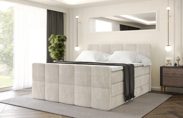 Stoffbeschreibung: Polsterstoff Casablanca: „Pet-friendly“, leicht zu reinigen (CleanBOO+), wasserabweisend mit Lotuseffekt, scheuerfest (45.000 Martindale- Zyklen), Gewicht 310g/m2 ±5 %, Bezug: Samt, Farbe: Beige - Casablanca 2301, Zimmer: Schlafzimmer, Länge: 212 cm, Breite: 120 cm, Höhe: 115 cm, Größe: 120x200 cm, Länge der Schlaffläche: 200 cm, Breite der Schlaffläche: 120-cm, Liegehöhe: 73 cm, Härtegrad der Matratze: h3-h4, Höhe der Matratze: 38 cm, Matratze: Multipocketfederung und Bonellfederung, Farbe des Toppers: Weiß, Höhe des Toppers: 5 cm, Material des Toppers: Schaumstoff, Bettkasten: Ja, Anzahl der Bettkasten: 2, Höhe des Bettkastens: 30 cm, Höhe des Kopfteils: 115 cm, Material der Füße: Plastik, Höhe der Füße: 2 cm, Dicke des Kopfteils: 8 cm, Dicke des Fußteils: 7 cm, Gepolsterte Rückseite: Nein - 1