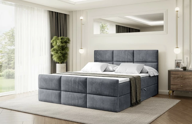 Stoffbeschreibung: Polsterstoff Casablanca: „Pet-friendly“, leicht zu reinigen (CleanBOO+), wasserabweisend mit Lotuseffekt, scheuerfest (45.000 Martindale- Zyklen), Gewicht 310g/m2 ±5 %, Bezug: Samt, Farbe: Dunkelgrau - Casablanca 2315, Zimmer: Schlafzimmer, Länge: 212 cm, Breite: 120 cm, Höhe: 105 cm, Größe: 120x200 cm, Länge der Schlaffläche: 200 cm, Breite der Schlaffläche: 120 cm, Liegehöhe: 55 cm, Höhe der Matratze: 20 cm, Matratze: Bonellfederung, Farbe des Toppers: Weiß, Höhe des Toppers: 5 cm, Material des Toppers: Schaumstoff, Bettkasten: Ja, Anzahl der Bettkasten: 2, Höhe des Bettkastens: 30 cm, Höhe des Kopfteils: 105 cm, Material der Füße: Plastik, Höhe der Füße: 2 cm, Dicke des Kopfteils: 8 cm, Dicke des Fußteils: 7 cm, Gepolsterte Rückseite: Nein, Härtegrad der Matratze: H3 - 1