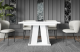Zimmer: Esszimmer, Oberflächenoptik: Matt, Ausgeklappter Tisch: 160 cm, Art des Gestells: V-Gestell, Breite der Tischplatte: 120 cm, Farbe der Tischplatte: Weiß, Erweiterungselemente: 1, Art der Erweiterung: Einlegeplatte, Dicke der Tischplatte: 3,2 cm, Form: rechteckig, Anzahl der Beine: 1, Material der Gestells: Holzwerkstoff, Farbe: Weiß / Betonoptik, Farbe des Gestells: Weiß Grau, Breite: 120 cm, Tiefe: 80 cm, Höhe: 75 cm, Art des Erweiterungs: Einlegeplatte, Material des Gestells: Holzwerkstoff - 1