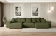 Bezug: Bouclé, Farbe: Grün - Quelle 38, Material: Holzwerkstoff, Stellvariante: U-Form, Stoffbeschreibung: Polsterstoff Quelle: hochwertiger Bouclé Stoff, strapazierfähig, atmungsaktiv und pflegeleicht. (80.000 Martindale-Zyklen) 100 % PES, pillingarm(4-5), Gewicht 315 g/m² ±5 %, Materialzusammensetzung: 100% Polyseter, Pilling Resistenz: 5, Abriebfestigkeit: 5, Scheuerbeständigkeit: 80000 Martindale-Zyklen, Ausstattung: Kissen, Zimmer: Wohnzimmer, Tiefe: 176 cm, Breite: 364 cm, Höhe: 72 cm, Länge der Schlaffläche: 295 cm, Breite der Schlaffläche: 150-cm, Liegehöhe: 45 cm, Anzahl der Sitzflächen: 6, Sitzfüllung: Wellenfeder + HR35 und T30-Schaum, Anzahl der Rückenkissen: 7, Art der Rückenkissen: Rückenkissen, Annzahl der Sitzkissen: 3, Anzahl der Zierkissen: 2, Material der Füße: Kunststoff, Höhe der Füße: 4,5 cm, Farbe der Füße: Schwarz, Tiefe der Armlehnen: 126 cm, Breite der Armlehnen: 32 cm, Höhe der Armlehnen: 57 cm, Breite der Ottomane: 100 cm, Tiefe der Ottomane: 160 cm, Tiefe der Sitzfläche: 116 cm, Sitzhöhe: 45 cm, Art des Stauraumes: Innenfach geschlossen - 1