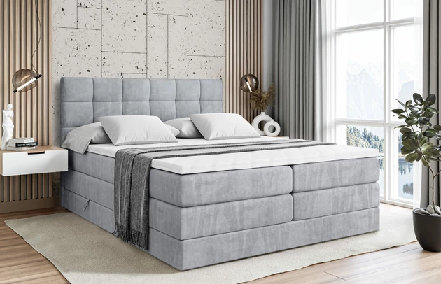 Material: Holz, Höhe: 110 cm, Stoffbeschreibung: Polsterstoff Casablanca: „Pet-friendly“, leicht zu reinigen (CleanBOO+), wasserabweisend mit Lotuseffekt, scheuerfest (45.000 Martindale- Zyklen), Gewicht 310g/m2 ±5 %, Höhe des Kopfteils: 110 cm, Bezug: Samt, Farbe: Grau - Casablanca 2314, Zimmer: Schlafzimmer, Länge: 207 cm, Breite: 120 cm, Größe: 120x200 cm, Länge der Schlaffläche: 200 cm, Breite der Schlaffläche: 120 cm, Liegehöhe: 55 cm, Härtegrad der Matratze: H3, Höhe der Matratze: 38 cm, Matratze: Multipocketfederung und Bonellfederung, Farbe des Toppers: Weiß, Höhe des Toppers: 5 cm, Material des Toppers: Schaumstoff, Bettkasten: Ja, Anzahl der Bettkasten: 2, Höhe des Bettkastens: 30 cm, Material der Füße: Plastik, Höhe der Füße: 2 cm, Dicke des Kopfteils: 8 cm, Dicke des Fußteils: 7 cm, Gepolsterte Rückseite: Nein - 1