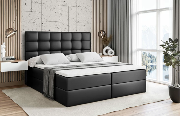 Bezug: Kunstleder, Farbe: Schwarz - Soft 11, Zimmer: Schlafzimmer, Länge: 207 cm, Breite: 120 cm, Höhe: 110 cm, Größe: 120x200 cm, Liegehöhe: 55 cm, Matratze: Bonellfederung, Bettkasten: Ja, Gepolsterte Rückseite: Nein, Härtegrad der Matratze: H3, Stoffbeschreibung: Polsterstoff SOFT:Leicht zu reinigendes Lederimitat. scheuerfest (100.000 Martindale-Zyklen). lichtecht (6). reibecht (4-5). 100%PU (Oberseite) + 75%PES mit 25%CO (Unterseite), Stil: Modern, Länge der Schlaffläche: 200 cm, Breite der Schlaffläche: 120 cm, Höhe der Matratze: 20 cm, Farbe des Toppers: Weiß, Höhe des Toppers: 5 cm, Material des Toppers: Schaumstoff, Anzahl der Bettkasten: 2, Höhe der Bettkasten: 30 cm, Höhe des Kopfteils: 110 cm, Material der Füße: Plastik, Höhe der Füße: 2 cm, Dicke des Kopfteils: 8 cm, Dicke des Fußteils: 7 cm, Material: Holz - 1
