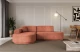 Bezug: Samt, Farbe: Apricot - Dream Velvet 202.07, Stellvariante: Ottomane Links, Stoffbeschreibung: Polsterstoff Dream Velvet: Wasserabweisender und leicht zu reinigender Möbelstoff, scheuerfest (30.000 Martindale-Zyklen) lichtecht (6) und pillingarm (4-5), aus 100 % PES, Gewicht 360 g/m2 ±5 %, Materialzusammensetzung: 100% Polyseter, Pilling Resistenz: 4-5, Abriebfestigkeit: 5, Scheuerbeständigkeit: 30000 Martindale-Zyklen, Ausstattung: Kissen, Zimmer: Wohnzimmer, Tiefe: 171 cm, Breite: 243 cm, Höhe: 83 cm, Anzahl der Sitzflächen: 3, Sitzfüllung: Wellenfeder + HR35 und T30-Schaum, Art der Rückenkissen: Rückenlehne - feste, Annzahl der Sitzkissen: 2, Anzahl der Zierkissen: 1, Breite der Armlehnen: 20 cm, Höhe der Armlehnen: 58 cm, Breite der Ottomane: 109 cm, Tiefe der Ottomane: 151 cm, Tiefe der Sitzfläche: 62 cm, Sitzhöhe: 47 cm, Schlaffunktion: Ohne Schlaffunktion, Länge der Schlaffläche: Nicht zutreffend, Breite der Schlaffläche: Nicht zutreffend, Liegehöhe: Nicht zutreffend - 1