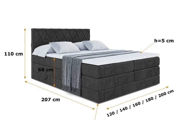 Boxspringbett LEPARO KING - 5