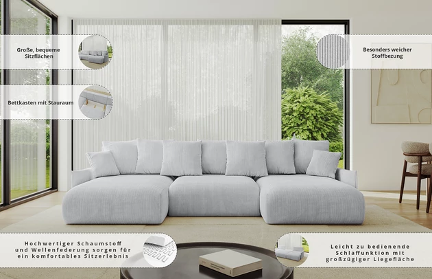 Wohnlandschaft ONESK-U-v1 - 8