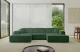 Bezug: Cord, Farbe: Grün - Poso 14, Stellvariante: U-Form, Stoffbeschreibung: POSO ist ein angenehm anzufühlender Velours mit Kordstruktur (35000 MartindaleZyklen) und leicht zu reinigender Möbellstoff, lichtecht (5) und pillingarm (5), Gewicht 380 g/m2 ±5%, Materialzusammensetzung: 90% Polyseter, 10% Nylon, Pilling Resistenz: 5, Abriebfestigkeit: 5, Scheuerbeständigkeit: 30000 Martindale-Zyklen, Ausstattung: Kissen, Zimmer: Wohnzimmer, Tiefe: 165 cm, Breite: 301 cm, Höhe: 80 cm, Anzahl der Sitzflächen: 4, Sitzfüllung: Wellenfeder + HR35 und T30-Schaum, Art der Rückenkissen: Rückenlehne - feste, Annzahl der Sitzkissen: 3, Anzahl der Zierkissen: 2, Breite der Armlehnen: 25 cm, Höhe der Armlehnen: 58 cm, Breite der Ottomane: 108 cm, Tiefe der Ottomane: 143 cm, Tiefe der Sitzfläche: 62 cm, Sitzhöhe: 44 cm, Schlaffunktion: Ohne Schlaffunktion - 1