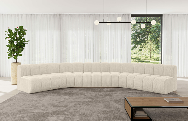 Bezug: Cord, Farbe: Beige - Poso 105, Stellvariante: U-Form, Stoffbeschreibung: POSO ist ein angenehm anzufühlender Velours mit Kordstruktur (35000 MartindaleZyklen) und leicht zu reinigender Möbellstoff, lichtecht (5) und pillingarm (5), Gewicht 380 g/m2 ±5%, Materialzusammensetzung: 90% Polyseter, 10% Nylon, Pilling Resistenz: 5, Abriebfestigkeit: 5, Scheuerbeständigkeit: 30000 Martindale-Zyklen, Zimmer: Wohnzimmer, Tiefe: 174 cm, Breite: 490 cm, Höhe: 70 cm, Anzahl der Sitzflächen: 7, Sitzfüllung: Wellenfeder, Art der Rückenkissen: Rückenlehne - feste, Tiefe der Sitzfläche: 62 cm, Sitzhöhe: 40 cm, Schlaffunktion: Ohne Schlaffunktion - 1