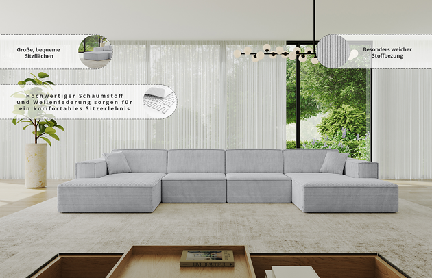 Wohnlandschaft IREA-U2-v4 - 6
