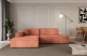 Bezug: Samt, Farbe: Apricot - Dream Velvet 202.07, Stellvariante: Ottomane Links, Stoffbeschreibung: Polsterstoff Dream Velvet: Wasserabweisender und leicht zu reinigender Möbelstoff, scheuerfest (30.000 Martindale-Zyklen) lichtecht (6) und pillingarm (4-5), aus 100 % PES, Gewicht 360 g/m2 ±5 %, Materialzusammensetzung: 100% Polyseter, Pilling Resistenz: 4.maj, Abriebfestigkeit: 5, Scheuerbeständigkeit: 30000 Martindale-Zyklen, Ausstattung: Kissen, Zimmer: Wohnzimmer, Tiefe: 165 cm, Breite: 232 cm, Höhe: 77 cm, Anzahl der Sitzflächen: 3, Sitzfüllung: Wellenfeder + T30-Schaum, Art der Rückenkissen: Rückenlehne - feste, Annzahl der Sitzkissen: 2, Anzahl der Zierkissen: 1, Breite der Armlehnen: 25 cm, Höhe der Armlehnen: 58 cm, Breite der Ottomane: 108 cm, Tiefe der Ottomane: 143 cm, Tiefe der Sitzfläche: 62 cm, Sitzhöhe: 41 cm, Schlaffunktion: Ohne Schlaffunktion - 1