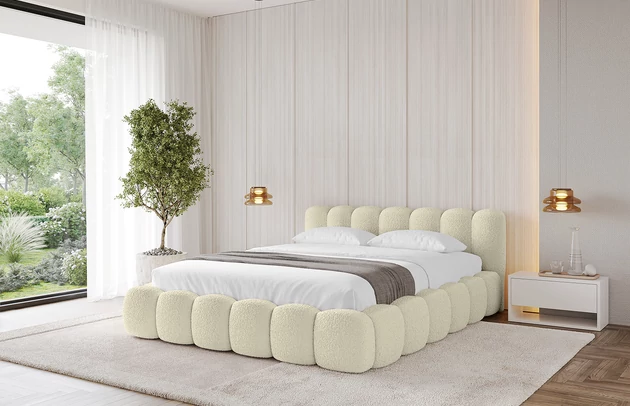 Bezug: Bouclé, Farbe: Beige - Quelle 02, Stoffbeschreibung: Polsterstoff Quelle: hochwertiger Bouclé Stoff, strapazierfähig, atmungsaktiv und pflegeleicht. (80.000 Martindale-Zyklen) 100 % PES, pillingarm(4-5), Gewicht 315 g/m² ±5 %, Zimmer: Schlafzimmer, Länge: 226 cm, Breite: 152 cm, Höhe: 81 cm, Größe: 120x200 cm, Länge der Schlaffläche: 200 cm, Breite der Schlaffläche: 120 cm, Liegehöhe: 48 cm, Matratze: Mit H3 / H4 Taschenfederkern Matratze, Höhe der Matratze: 25 cm, Matratzentyp: Taschenfederkernmatratze, Bettkasten: Ja, Anzahl der Bettkasten: 1, Höhe der Bettkasten: 30 cm, Höhe des Kopfteils: 81 cm, Dicke des Kopfteils: 8 cm, Gepolsterte Rückseite: Nein - 1